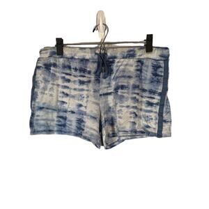 Lucky Brand Blue & White Tie Dye Drawstring Loungewear Casual Shorts Women Sz L